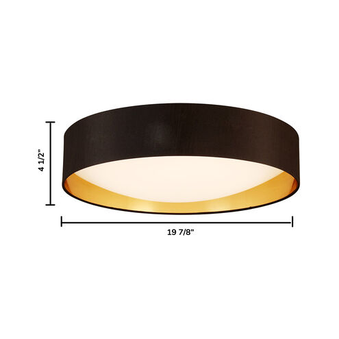 Orme LED 19.88 inch Black/Gold Flush Mount Ceiling Light